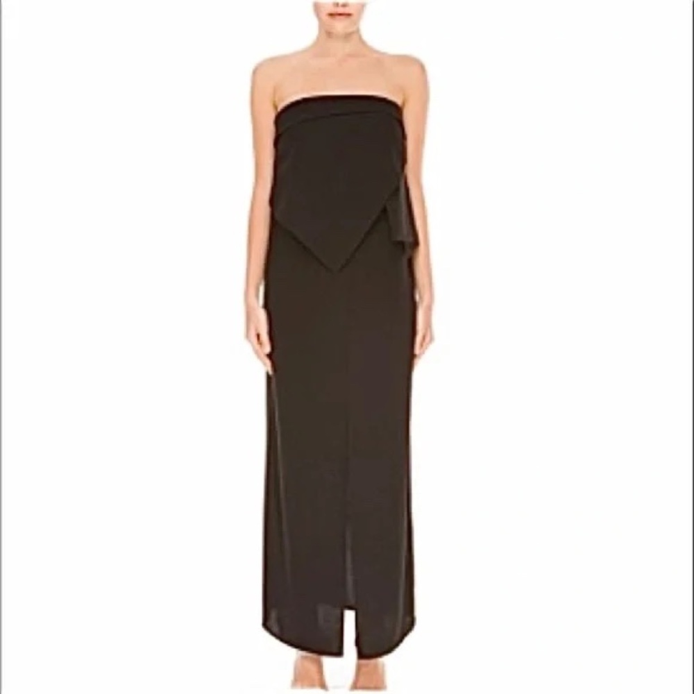 Keepsake the label black strapless midi cocktail party dress S